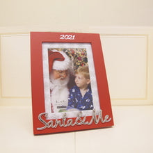 Load image into Gallery viewer, &quot;Santa &amp; Me&quot; 2021 4x6 Holiday Picture Frame - Red &amp; Silver

