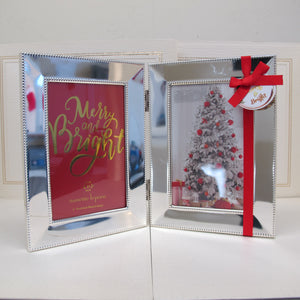 Nanette Lapore "Merry & Bright" 4x6 Double Silver picture frame
